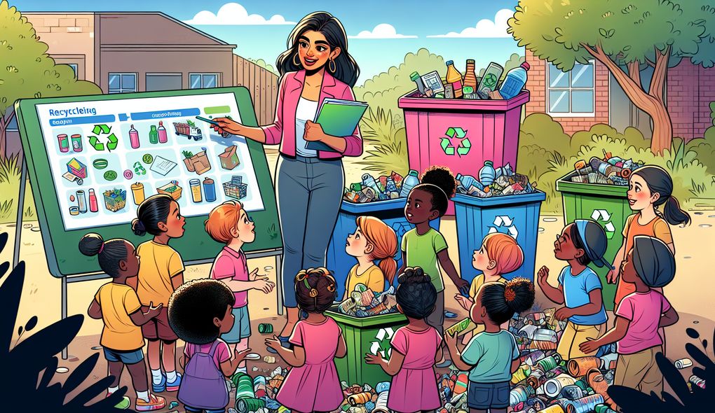 How would you approach working with schools to promote recycling education?